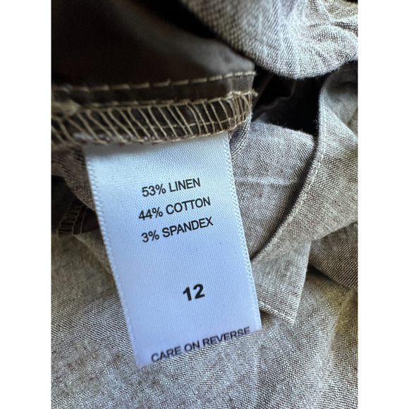 New without Tags! N  Y & Company 7th Ave Linen blend belt open leg Cargo Pant 12 - Picture 11 of 11